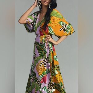 Farm Rio Printed Wrap Dress Size Extra Extra Small XXS